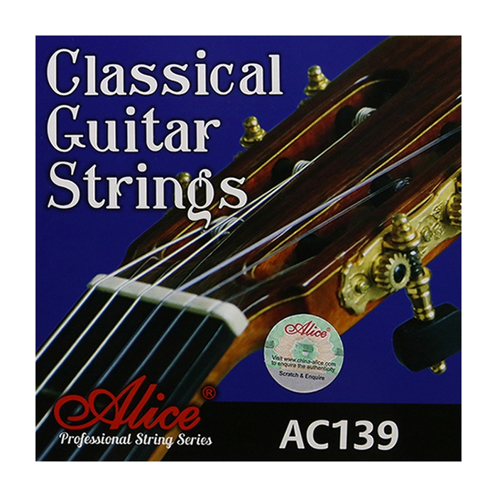 Комплект струн для классической гитары, норм.натяжение, посеребренные, Alice фото